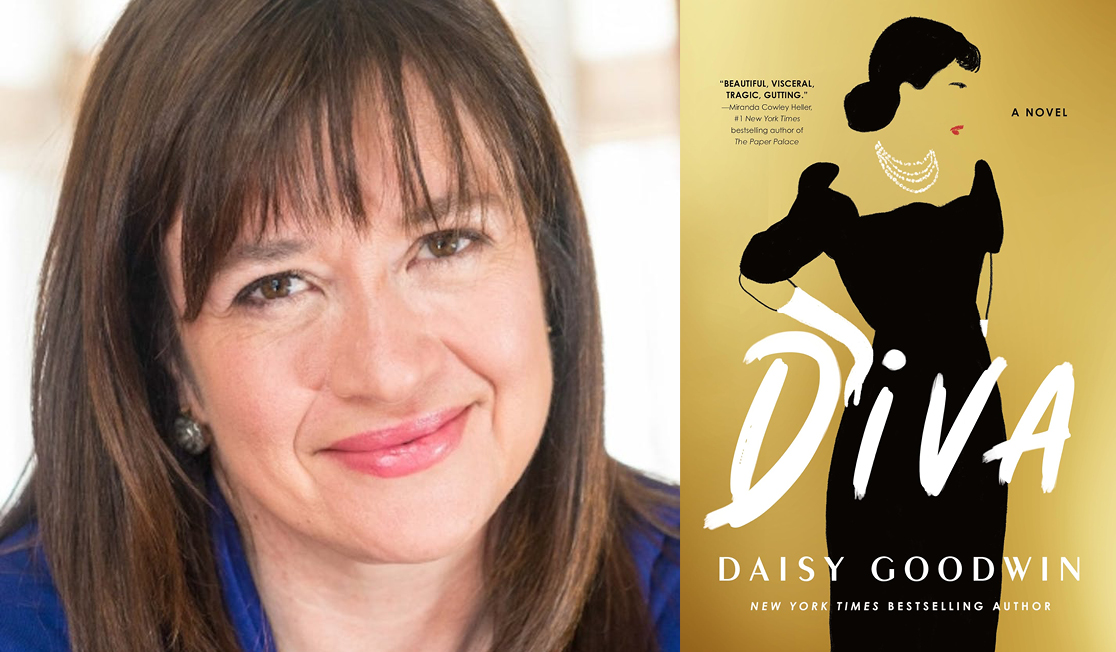 Daisy has straight brown hair, is wearing a blue shirt and is looking directly at the camera