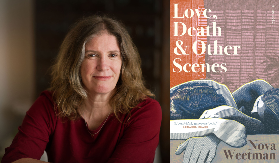 Nova Weetman wears a deep red top and her light brown hair is down