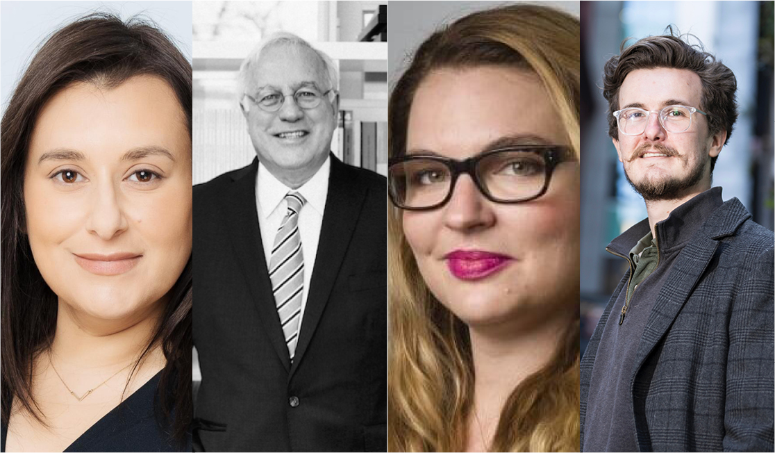 Four headshots of authors smiling.