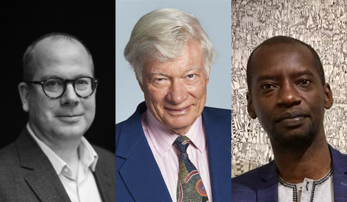 Three headshots of men. All are dressed formally.