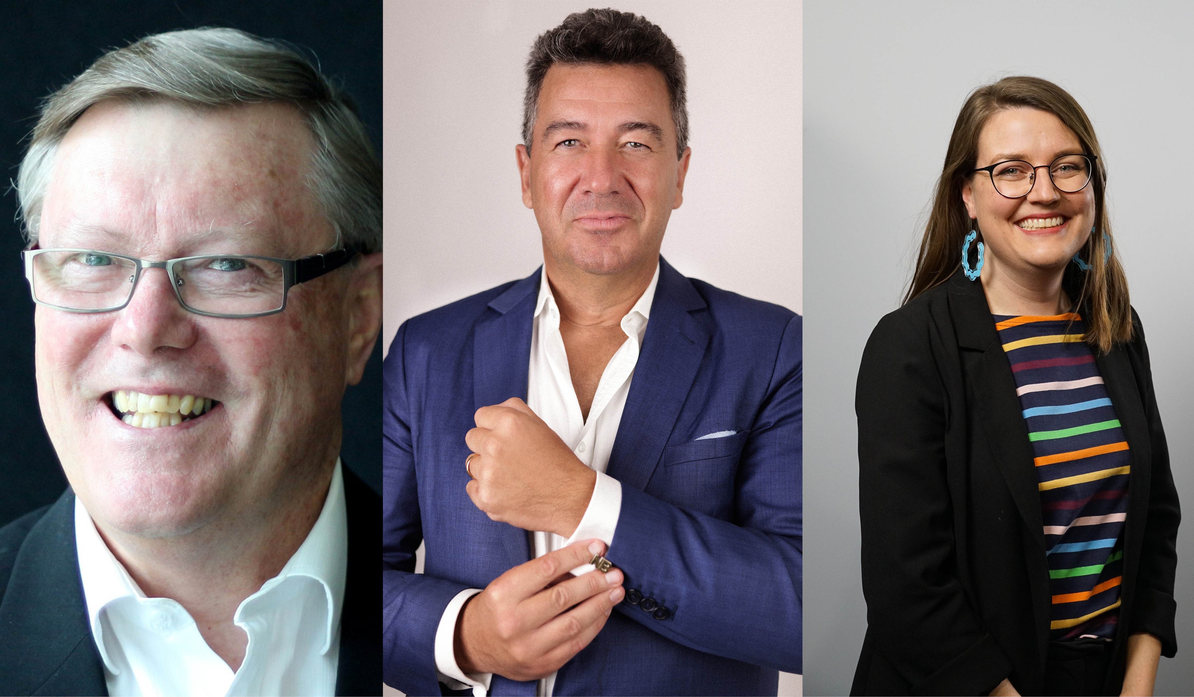 Four headshots of people smiling. They are dressed formally.