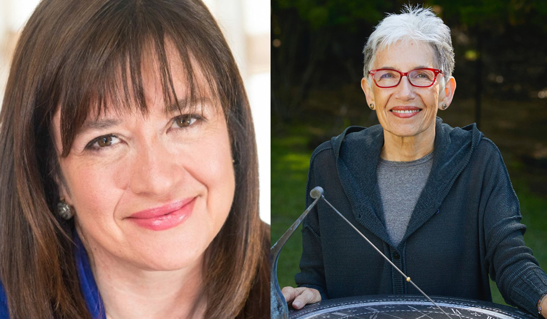 Headshots of Daisy Goodwin and Dava Sobel